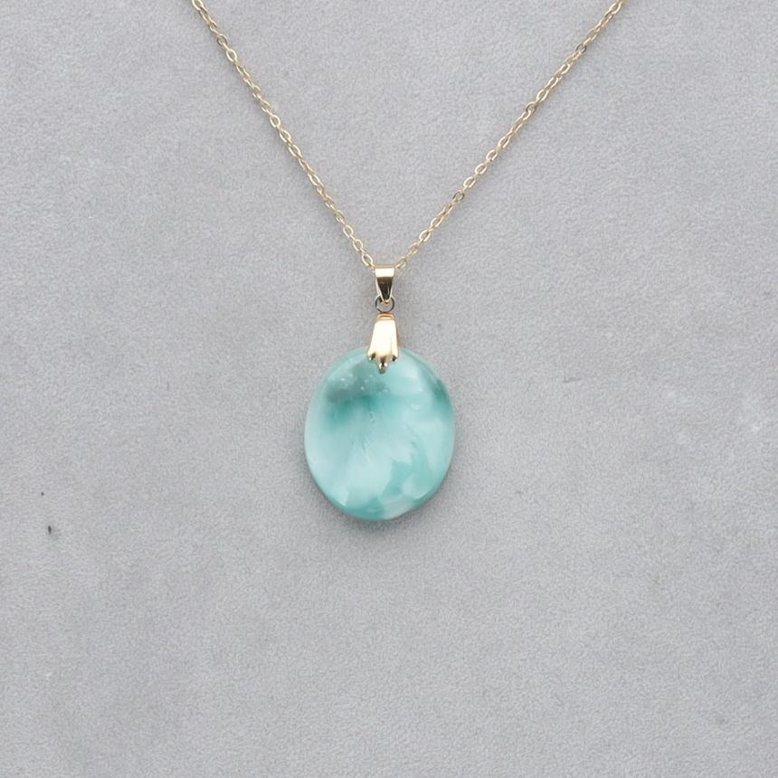 Hémimorphite Cabochon percé 16